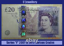 Real bank of england currency £20 twenty pound banknotes 2007 2012 2015 UNC-Fine