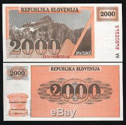 SLOVENIA 2000 2,000 TOLARJEV P9A 1990 EURO UnIssued UNC RARE AA CURRENCY NOTE