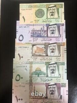 Saudi arabia 1 -100 banknote set of 2012 UNC Currency