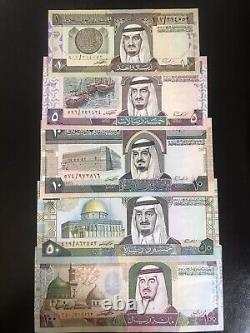 Saudi arabian 1 100 banknote set of 1983/1984 UNC Currency