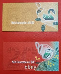 Set 2016 Australia Next Generation of $5 $10 $20 $50 currency UNC bank notes