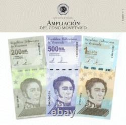 Set 3 Bricks (3000 Pcs) 200.000 To 1.000.000 Bolivares 03.09.2020 Venezuela Unc