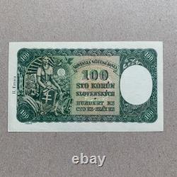 Slovakia, 100 Korun Banknote 1940 P10a WWII WW2 era UNC Currency B999
