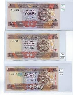 Solomon Islands currency $2-$100, collector's /dealer lot, CU-Gem CU, 20 pieces