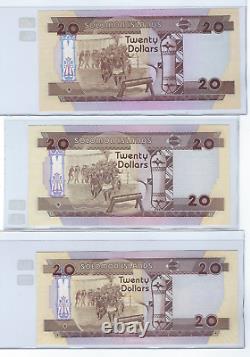 Solomon Islands currency $2-$100, collector's /dealer lot, CU-Gem CU, 20 pieces