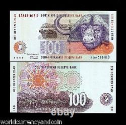 South Africa 100 Rand P126 B 1999 Cape Buffalo Zebra Unc Currency Bank Note