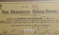 Sterling, CO The Security State Bank $1 Depression Scrip March 7, 1933