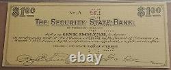 Sterling, CO The Security State Bank $1 Depression Scrip March 7, 1933