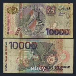 Suriname 10000 GULDEN P-153 2000 Millenium BIRD Flower Plant UNC Currency NOTE