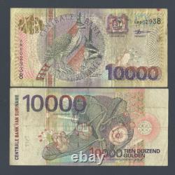 Suriname 10000 GULDEN P-153 2000 Millenium BIRD Flower Plant UNC Currency NOTE