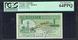 Suriname 1 Gulden 1971 UNC/UNC- Muntbiljet Specimen Surinam PCGS 64PPQ P116