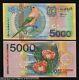 Suriname 5000 5,000 Gulden P-152 2000 Millennium Bird Snake Unc Currency Note