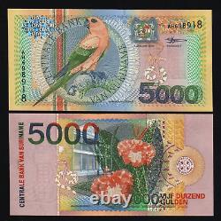 Suriname 5000 GULDEN P-152 2000 Millennium BIRD UNC World Currency Animal NOTE