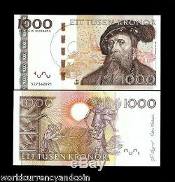 Sweden 1000 Kroner P67 2005 Gustaf Vasa Threshing Unc Currency Money Bill Note