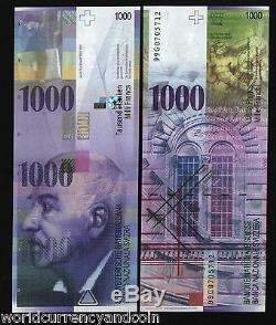 Switzerland 1000 1,000 Francs P74 1999 Pantheon Unc Rome Currency Money Banknote