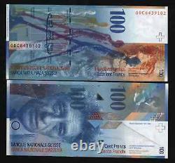 Switzerland 100 FRANCS P-72 2000 Swiss Time-Space UNC Currency Rare BANK NOTE