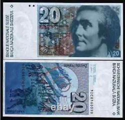 Switzerland 20 FRANCS P-55 1992 Swiss Ladder Mountain Climbing UNC Currency NOTE