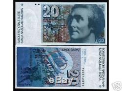 Switzerland 20 Francs P55 1992 Mountain Unc Swiss Currency Money Bill Bank Note