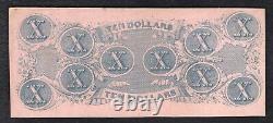 T-52 1862 $10 Ten Dollars Csa Confederate States Of America Currency Note Unc