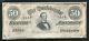 T-66 1864 $50 Fifty Dollars Csa Confederate States Of America Currency Note Unc