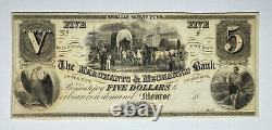 The Merchants & Mechanics Bank City Of Monroe, Michigan $5 Obsolete Currency UNC