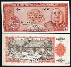 Tonga 2 Paanga P26 1992 King Woman Tapa Cloth Unc Lot Bank Note 10 Pcs Currency