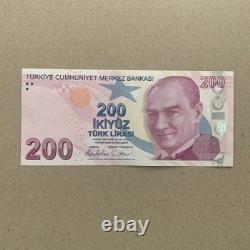 Turkey 200 Lira Solid 8 Lucky NO 888888 Banknote Currency UNC