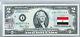 Two Dollar Bill Federal Reserve Bank Note Us Currency Paper Money Unc Flag Egypt