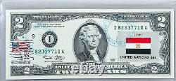 Two Dollar Bill Federal Reserve Bank Note US Currency Paper Money Unc Flag Egypt
