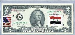 Two Dollar Bill National Currency Note Paper Money US Gem Unc Stamped Flag Gift