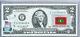 Two Dollar Bill Us Currency Notes Federal Reserve Bank $2 Gem Unc Flag Maldives