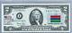 Two Dollar Note 2003 United States Currency Paper Money Unc Country Flag Gambia