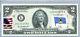 Two Dollar Note Us Currency Paper Money $2 Gem Unc Business Gifts Flag St Lucia