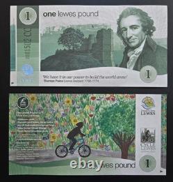 UK Lewes 1 5 10 21 Pound UNC Local Currency 4th Issue Banknote Set 10 pcs