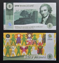UK Lewes 1 5 10 21 Pound UNC Local Currency 4th Issue Banknote Set 10 pcs