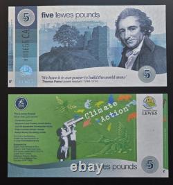 UK Lewes 1 5 10 21 Pound UNC Local Currency 4th Issue Banknote Set 10 pcs