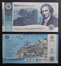 UK Lewes 1 5 10 21 Pound UNC Local Currency 4th Issue Banknote Set 10 pcs UK Lewes 1 5 10 21 Pound UNC Local Currency 4th Issue Banknote Set 10 pcs