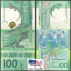 UNC 100 Aruba Florins Banknote USA Seller 2019 RARE CURRENCY AFL