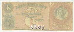 UNC 18XX $3 THE STATE BANK OF MICHIGAN Remainder Obsolete Currency Banknote