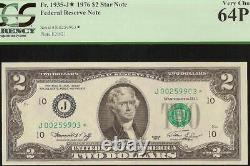 UNC 1976 $2 BILL KEY KANSAS CITY STAR NOTE 640K PRINT Fr 1935-J PCGS 64 PPQ