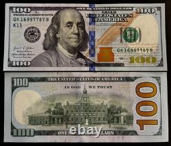 UNITED STATES AMERICA 100 DOLLARS P-New 2021 x 1 Pcs UNC USA Currency BANK NOTE