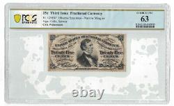 U. S. Fr. 1291SP 25 Cents Fractional Currency Banknote (PCGS Choice Unc 63)
