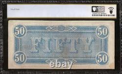 Unc 1864 $50 Dollar Bill Confederate States Note CIVIL War Money T-66 Pcgs 62