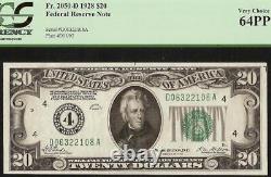 Unc 1928 $20 Dollar Bill Numerical 4 Gold Clause Note Money F 2050-d Pcgs 64 Ppq