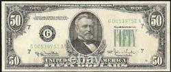 Unc 1950 $50 Dollar Bill Federal Reserve Note Us Currency Crisp Paper Money