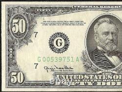 Unc 1950 $50 Dollar Bill Federal Reserve Note Us Currency Crisp Paper Money