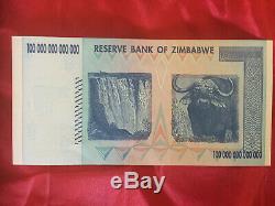 Unc Zimbabwe 100 Trillion Dollar Banknote 2008/aa Real Currency Note Very Rare