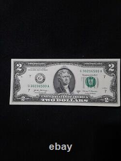 Us currency paper money $2 bills UNC sequential 100 bills