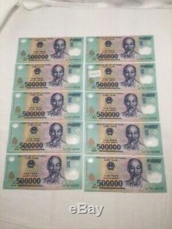 VIETNAM CURRENCY BANKNOTE, UNC, 10 X 500,000 = 5,000,000, Free Shipping, (V658)