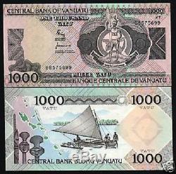 Vanuatu 1000 Vatu P3 1982 Men Boat Unc Currency Money Bill Pacific Bank Note